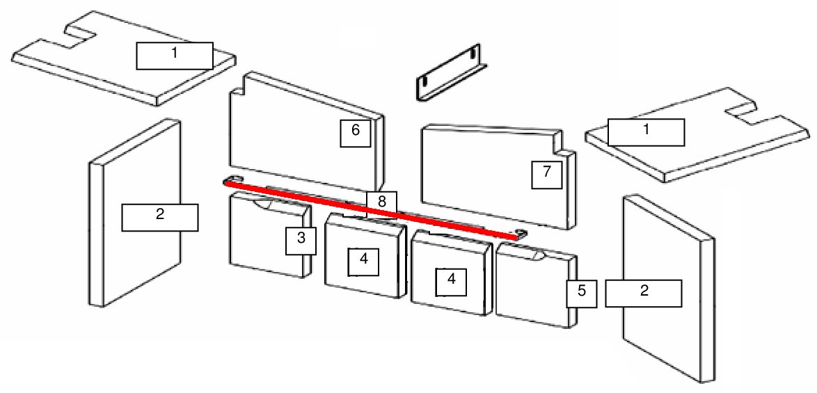 Wamsler Vision Rückwandstein Halterung