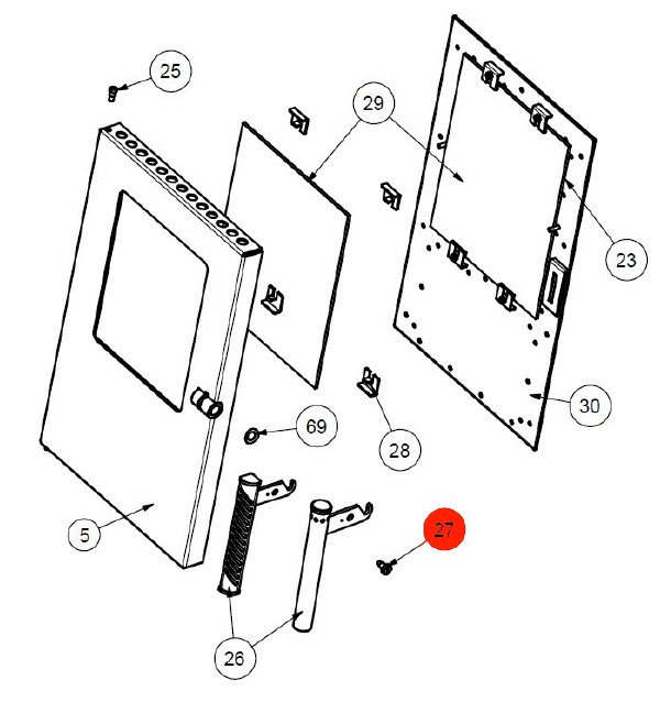 Wamsler W1-40 Feuerraum Türgriff rund Schraube